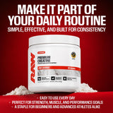 RAW creatina en bolsa durante entrenamiento, aporta energía para series intensas