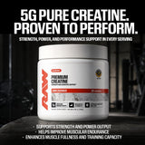 Polvo micronizado RAW Creatine de cerca, textura fina para mejor disolución