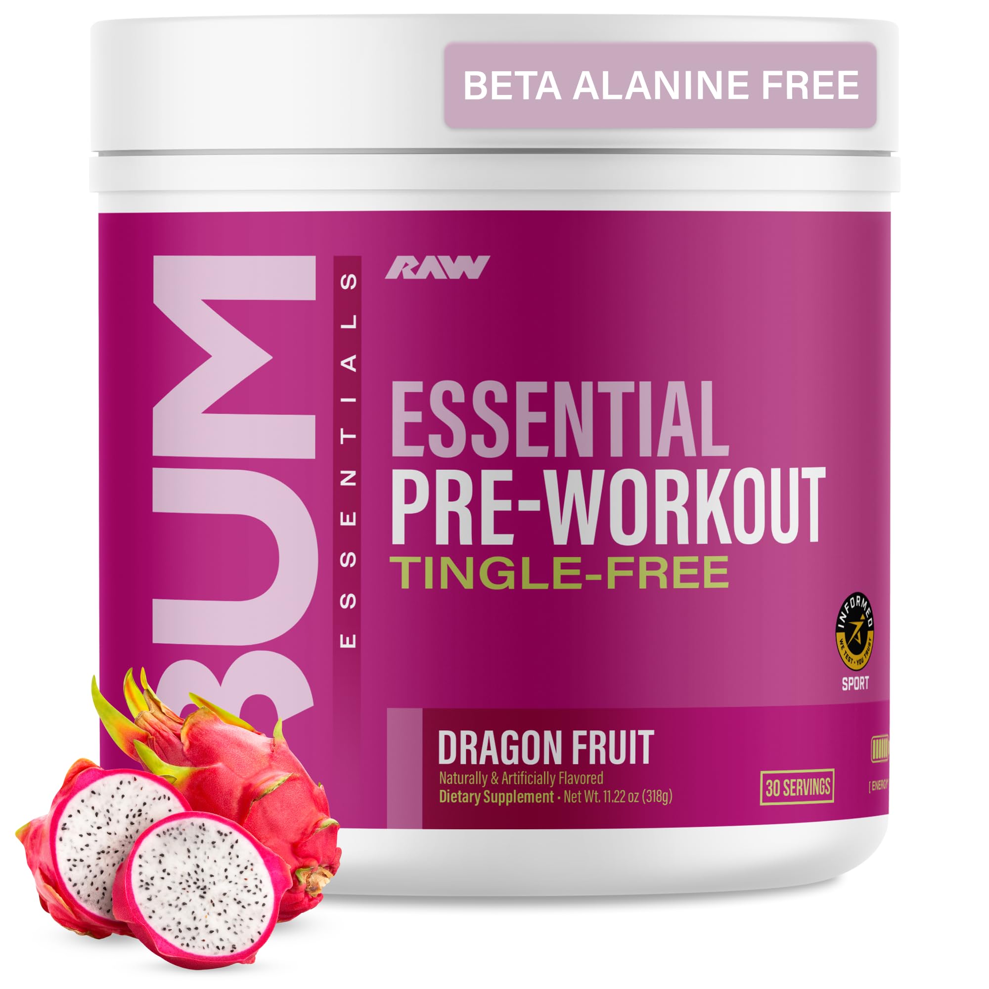RAW frente del envase Dragonfruit mostrando diseño y cantidad