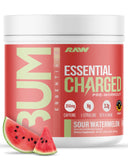 RAW envase frontal del pre workout mostrando diseño y sabor acidulado