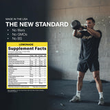 RAW etiqueta con ingredientes clave visibles y beneficios limpios