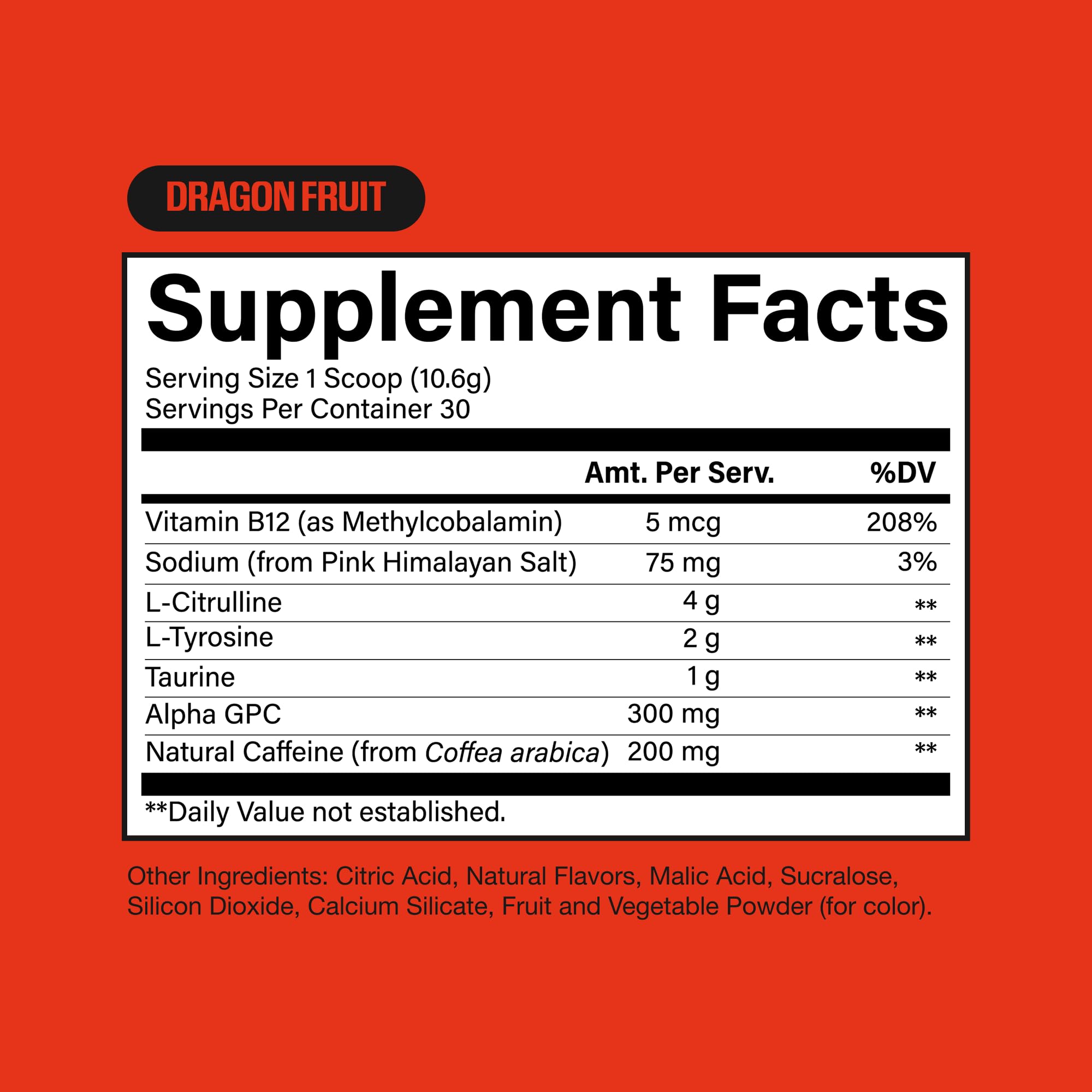 RAW etiqueta nutricional en detalle para ver ingredientes clave