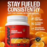 RAW Fuel detalle de valores de sodio y carbohidratos, soporte electrolítico