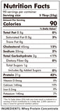 Raw Organic Whey comparación de tamaño 5 lb, cantidad para uso prolongado
