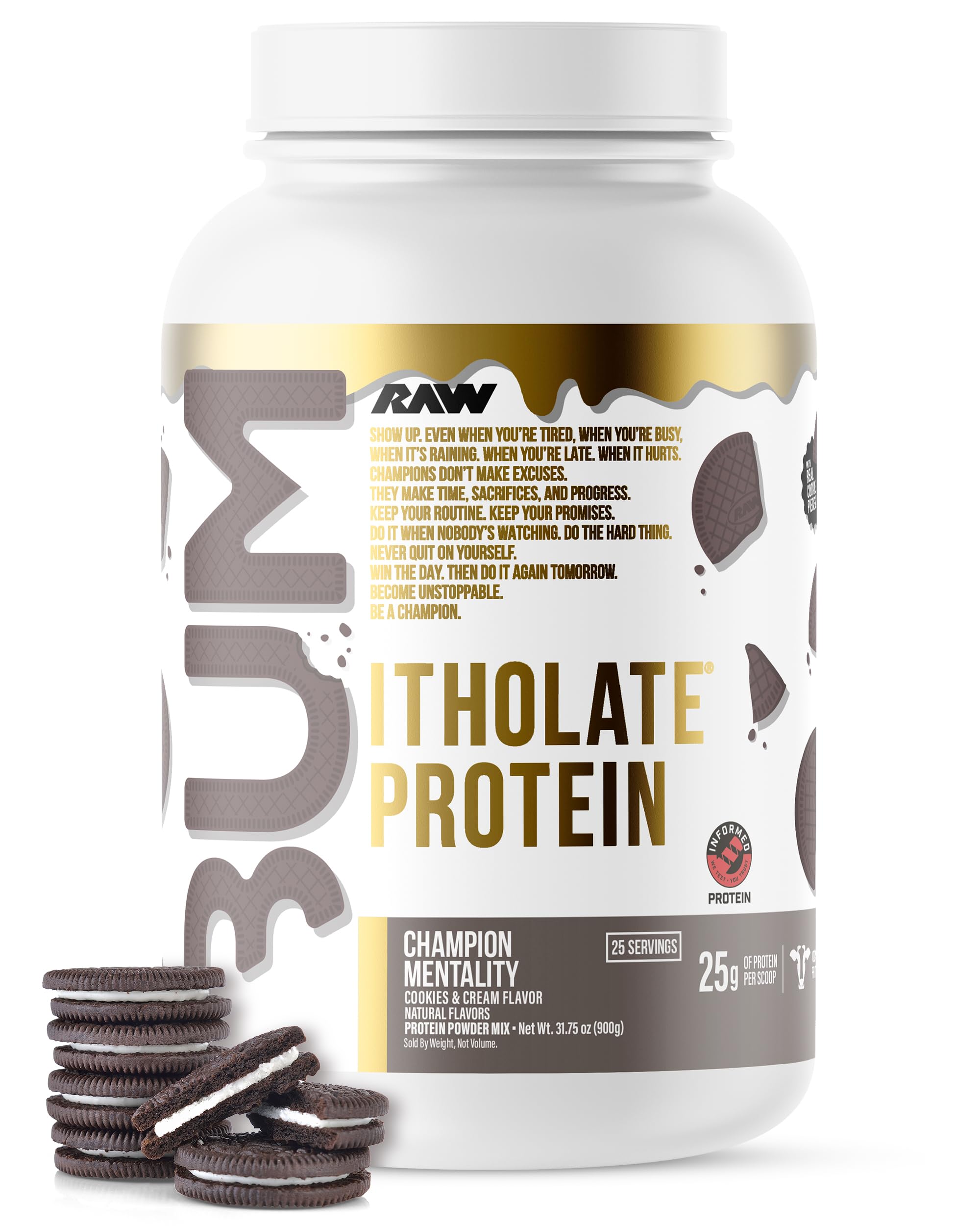RAW Itholate envase frontal mostrando marca y sabor, beneficio claridad de ingredientes