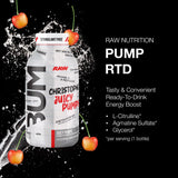 RAW Juicy Pumps primer plano del líquido y burbujas que resaltan frescura