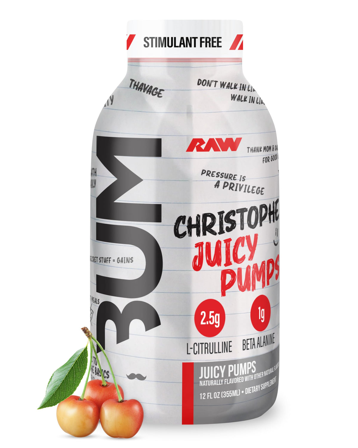 RAW Juicy Pumps vista frontal mostrando la lata y beneficio de uso inmediato