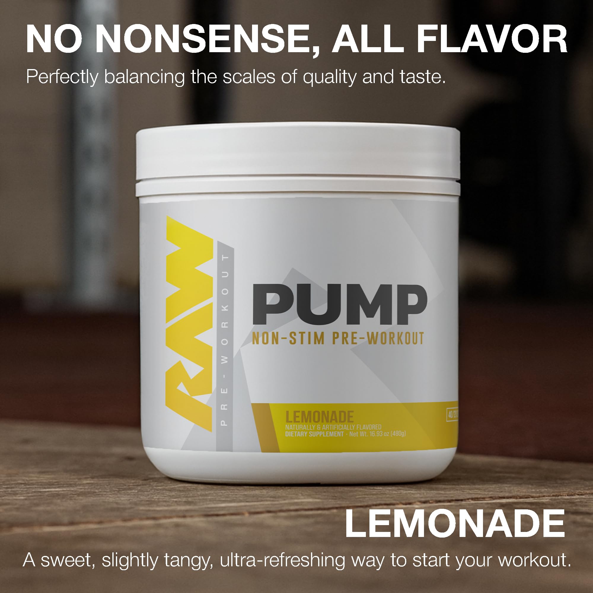 RAW polvo disuelto en vaso, bebida pre-entreno lista para usar