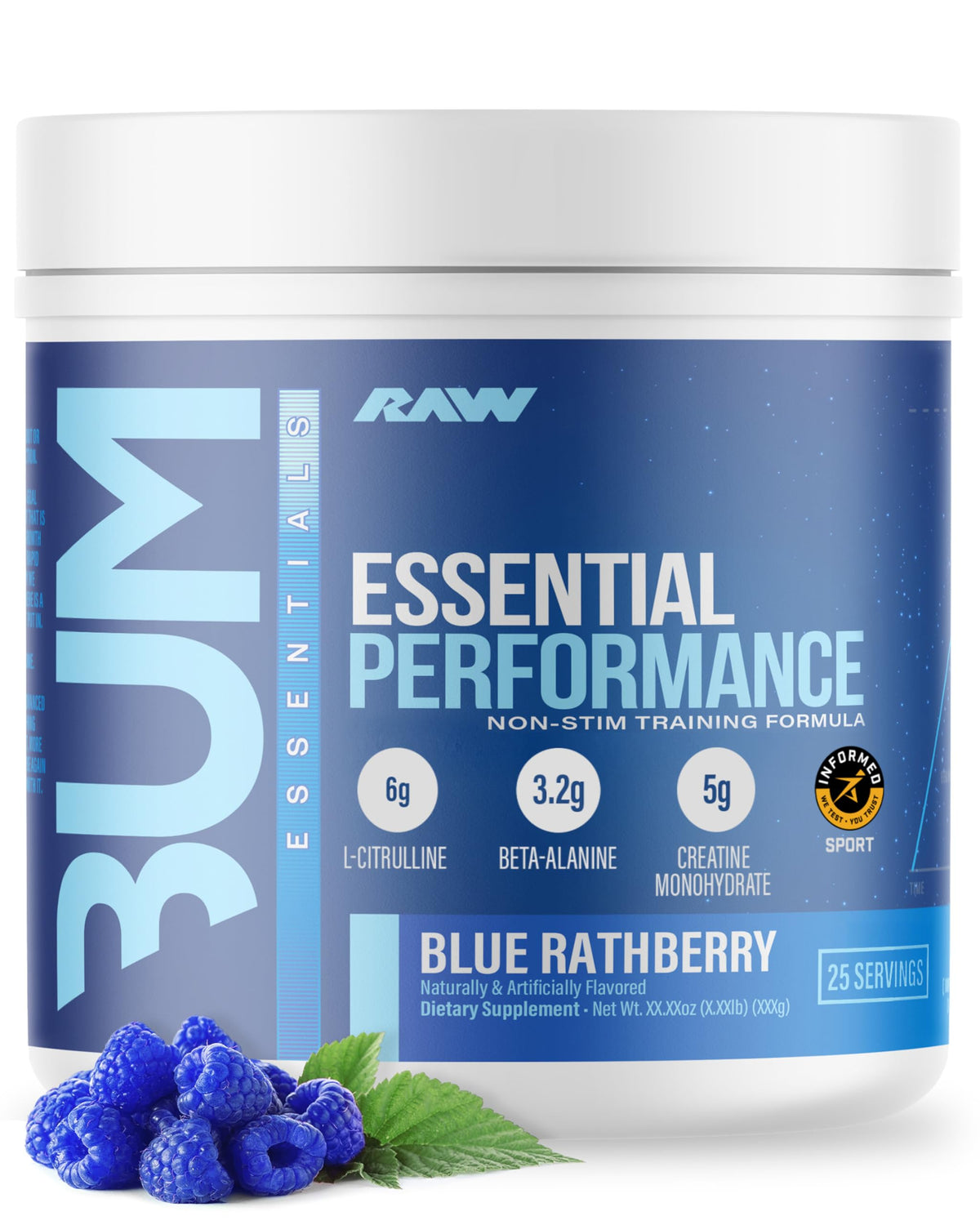 RAW envase frontal Blue Rathberry mostrando diseño y servicios