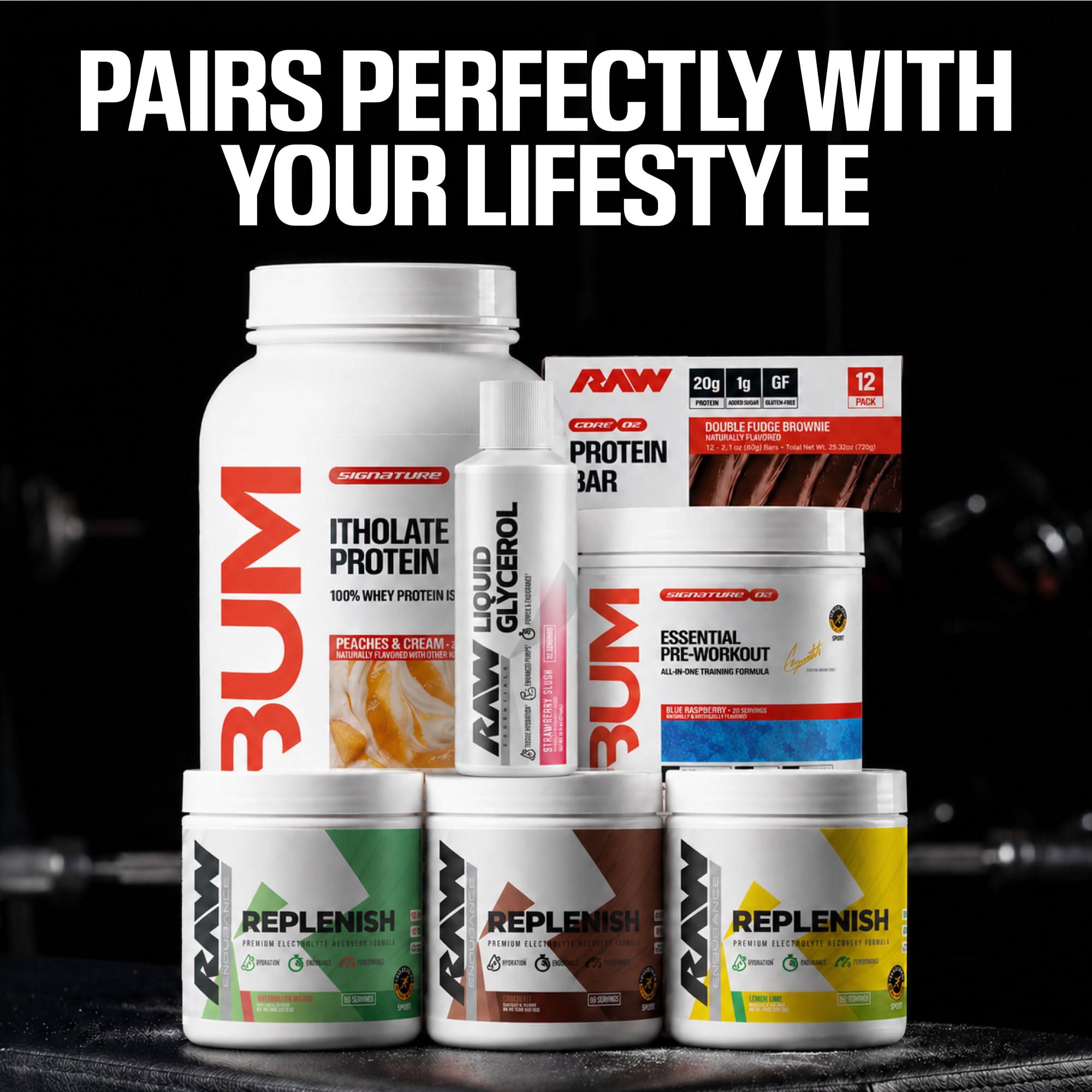 RAW Replenish usada en gimnasio tras sesión intensa, recuperación inmediata RAW