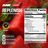 RAW Replenish polvo abierto mostrando textura fina y mezcla fácil de disolver