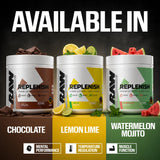 RAW Replenish etiqueta con listado de ingredientes limpios y fabricación en EE. UU.