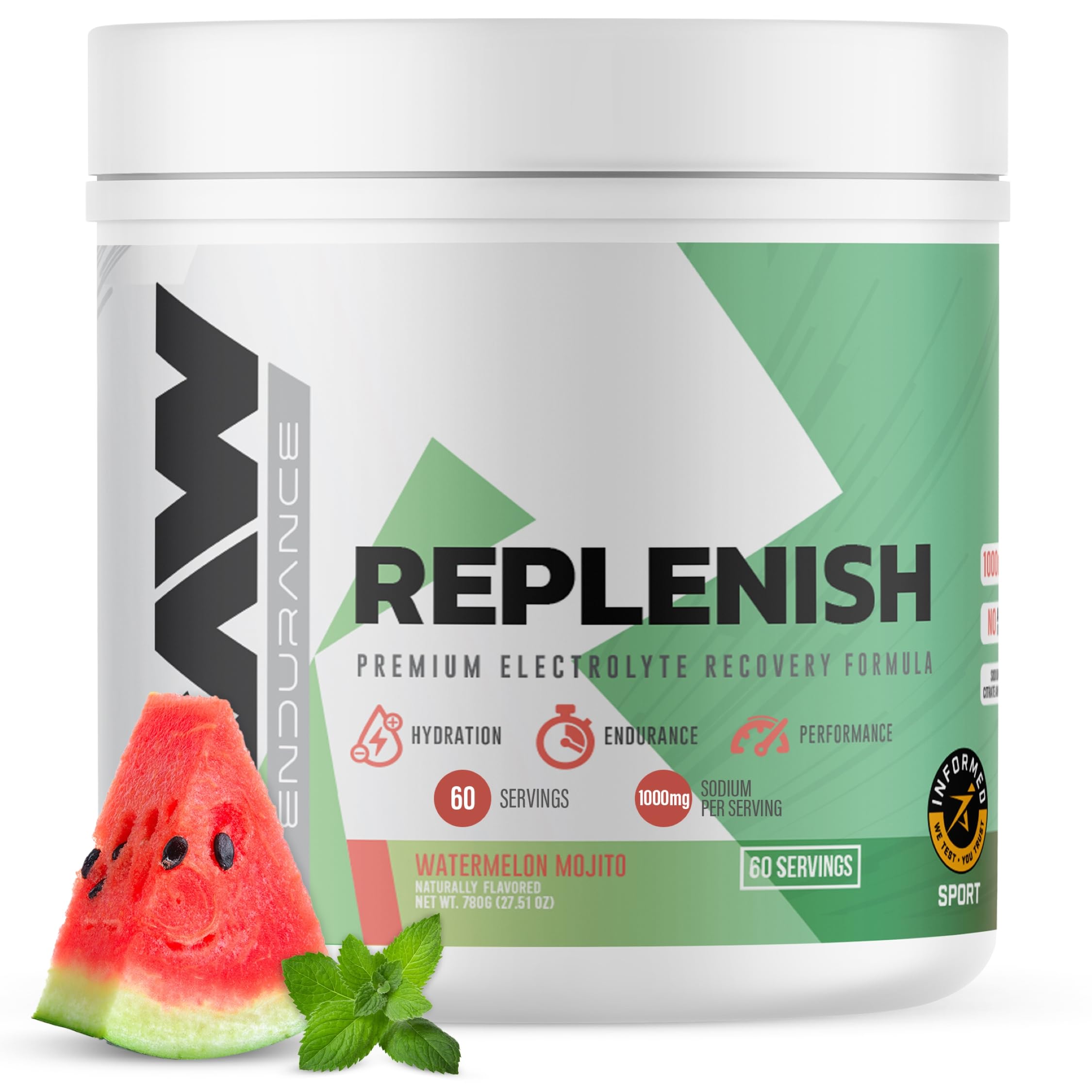 RAW Replenish frontal del envase mostrando tamaño y 60 servicios, claridad de producto