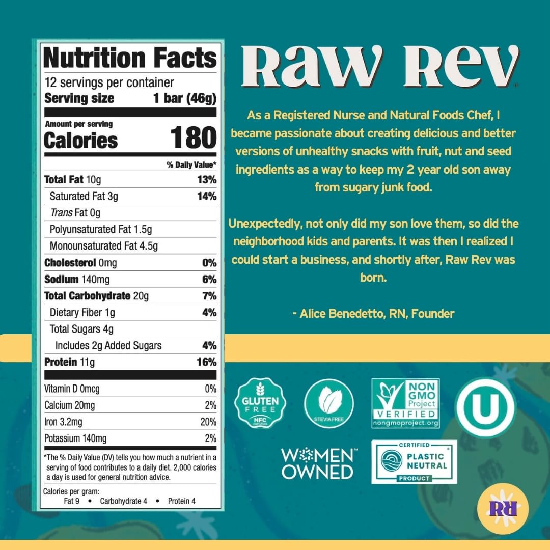 Raw Rev Glo barrita cortada revela textura húmeda y proteína
