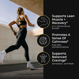 RAW Synergies etiqueta con ingredientes veganos y sin azúcares