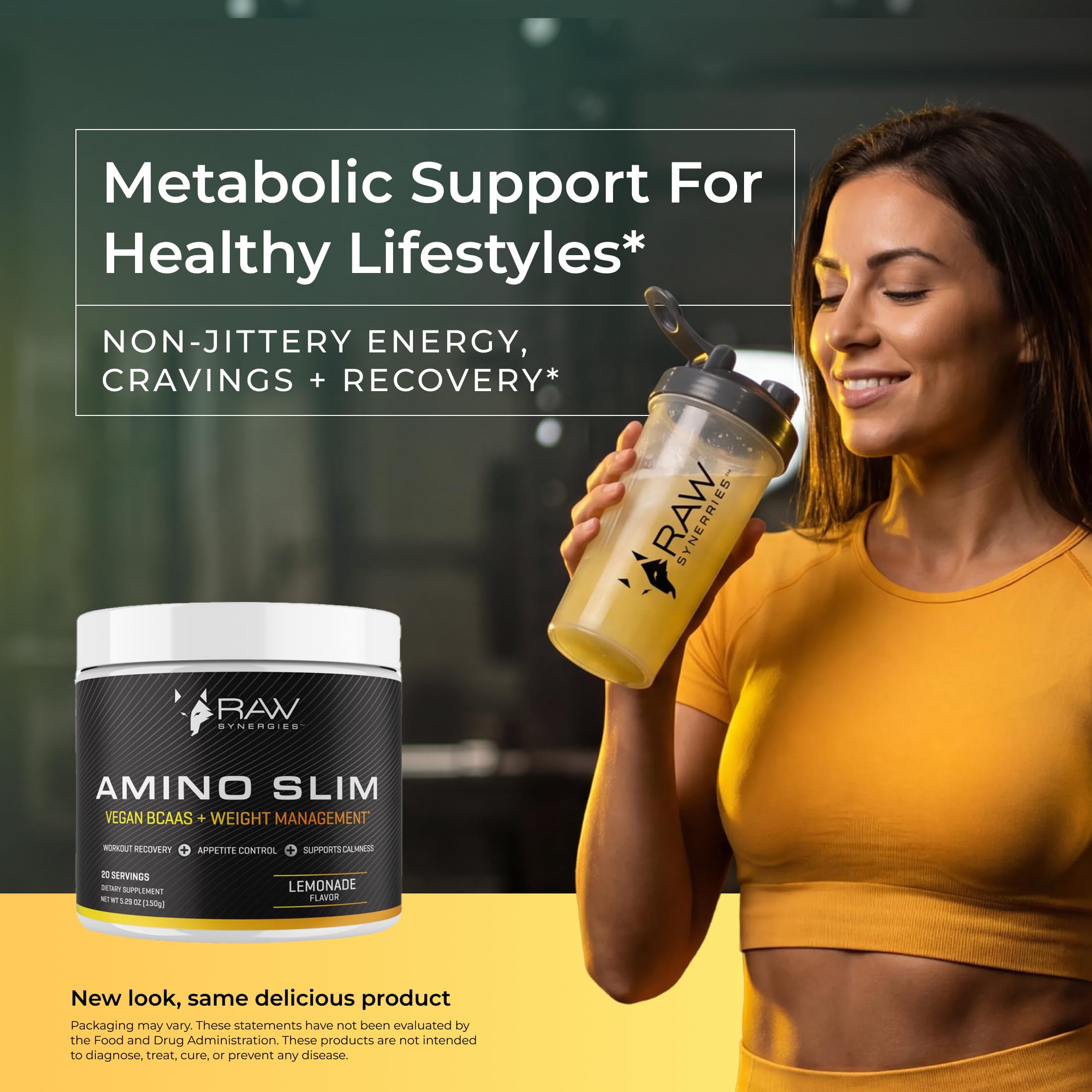 RAW Synergies vaso con bebida limonada energizante lista para beber