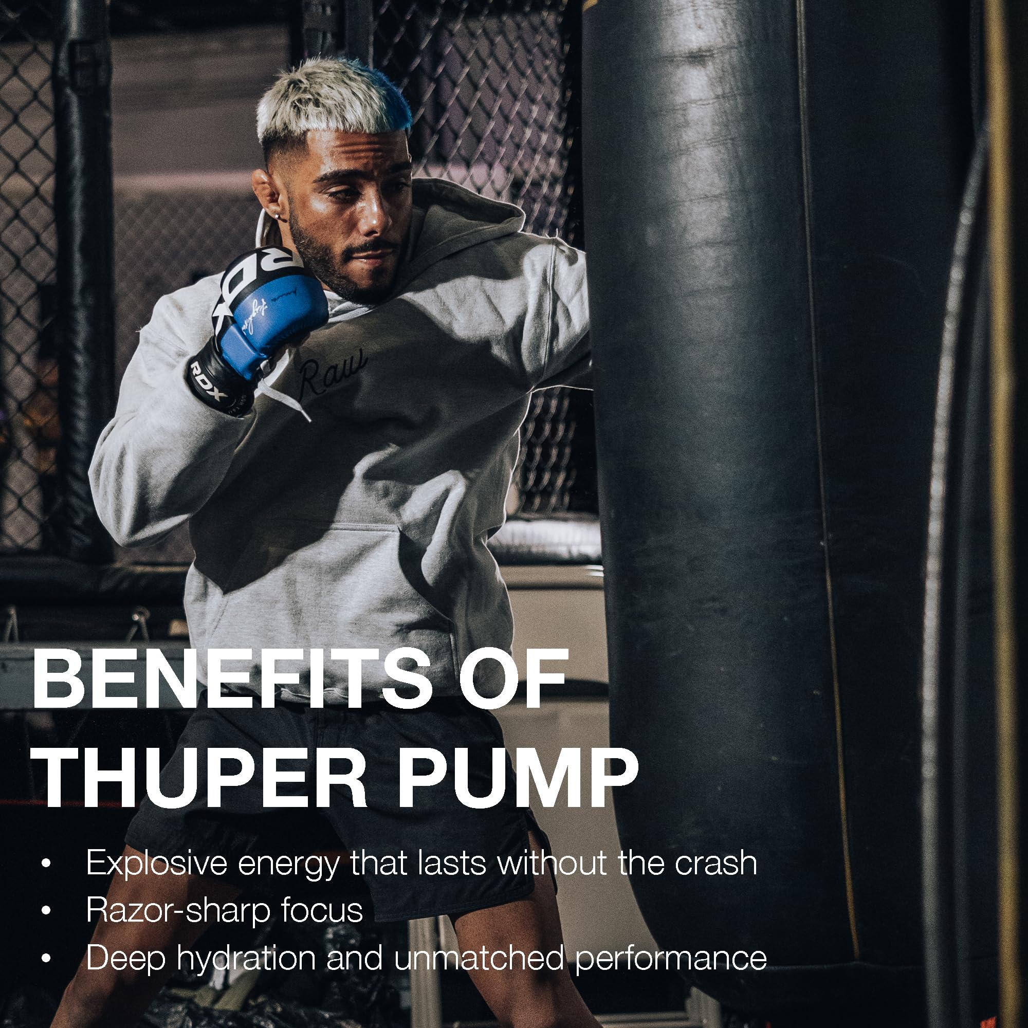 RAW Thuper Pump ingredientes destacados mostrando L-citrulina y creatina para rendimiento