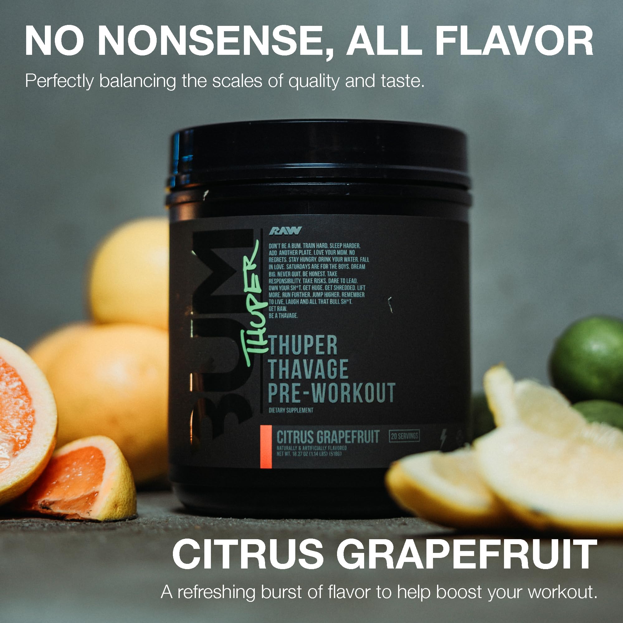 RAW etiqueta con lista de ingredientes, claridad y trazabilidad del producto