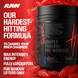 RAW Thuper Thavage etiqueta con ingredientes para ver dosis y beneficios