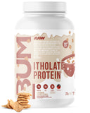 RAW frasco frontal del empaque mostrando sabor Cinnamon Crunch y beneficios