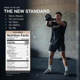 RAW Whey Isolate etiqueta nutricional con beneficios y ingredientes visibles
