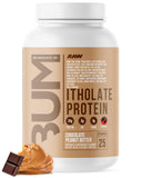 RAW envase frontal Chocolate Peanut Butter mostrando marca y formato 25 servicios