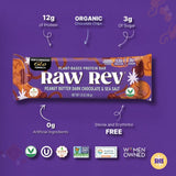 Raw Rev Glo ingredientes principales cacahuate y cacao ético destacados