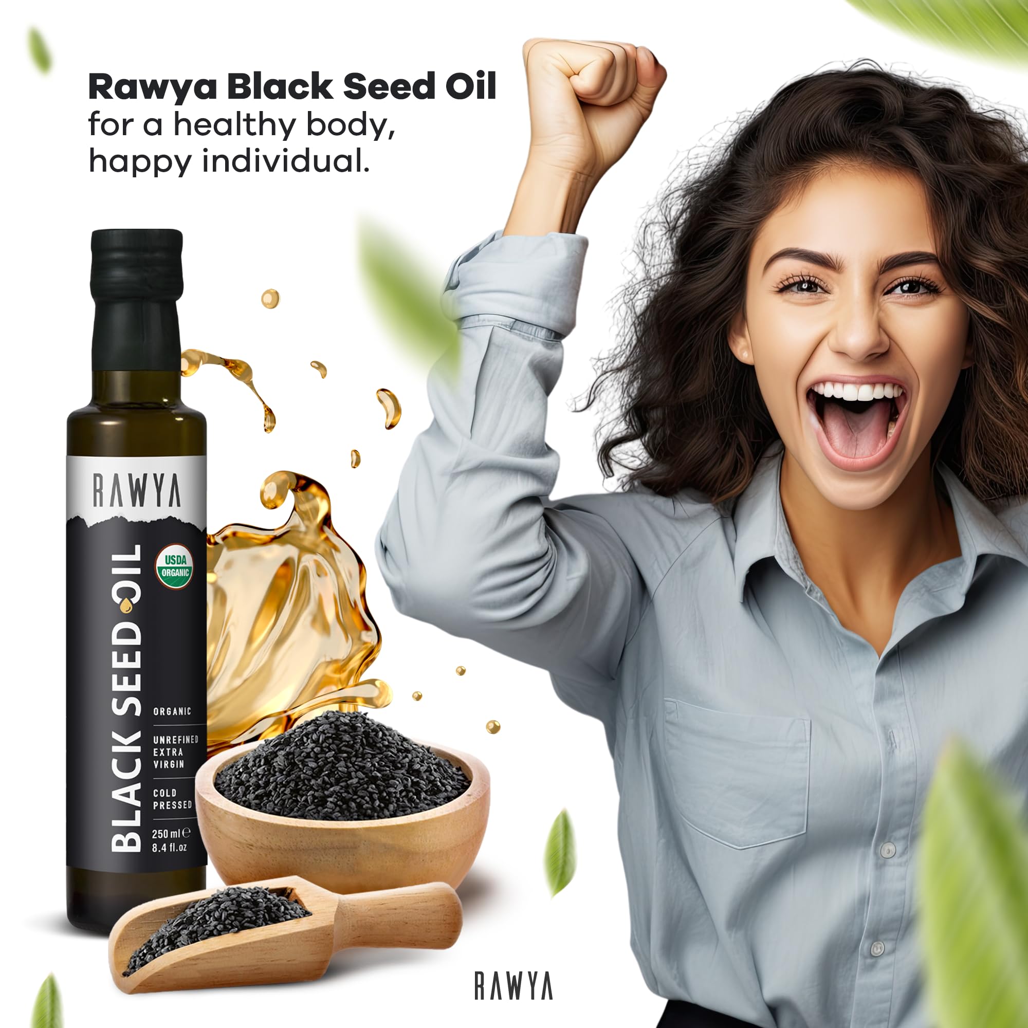 RAWYA etiqueta con sello USDA Organic indicando calidad certificada