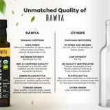 RAWYA aplicación en mano demostrando absorción y beneficios de cuidado