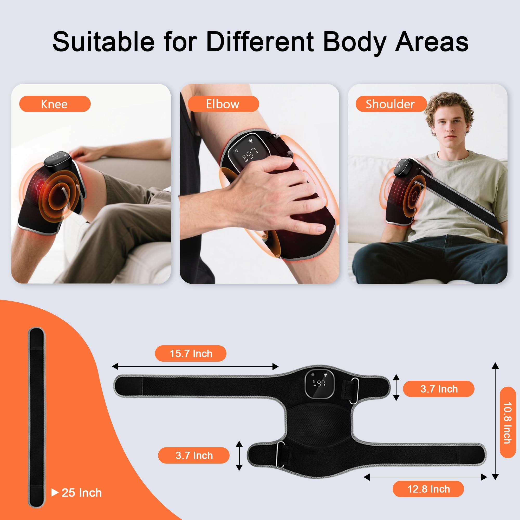 RAYOCON correas ajustables sujetando la rodilla, ofrecen sujeción firme y cómoda