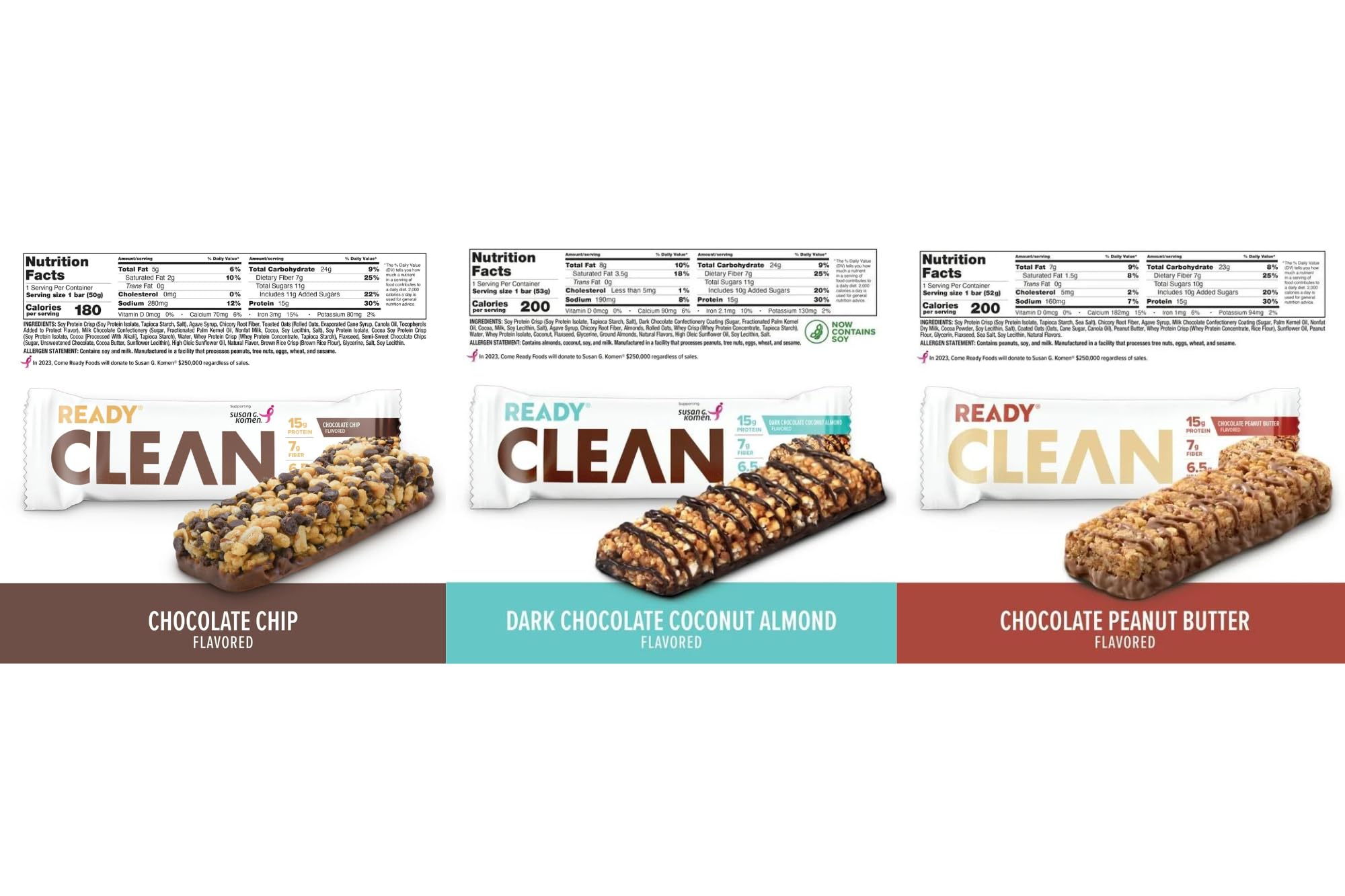 Ready Clean detalle interior y textura de la barrita, muestra ingredientes naturales