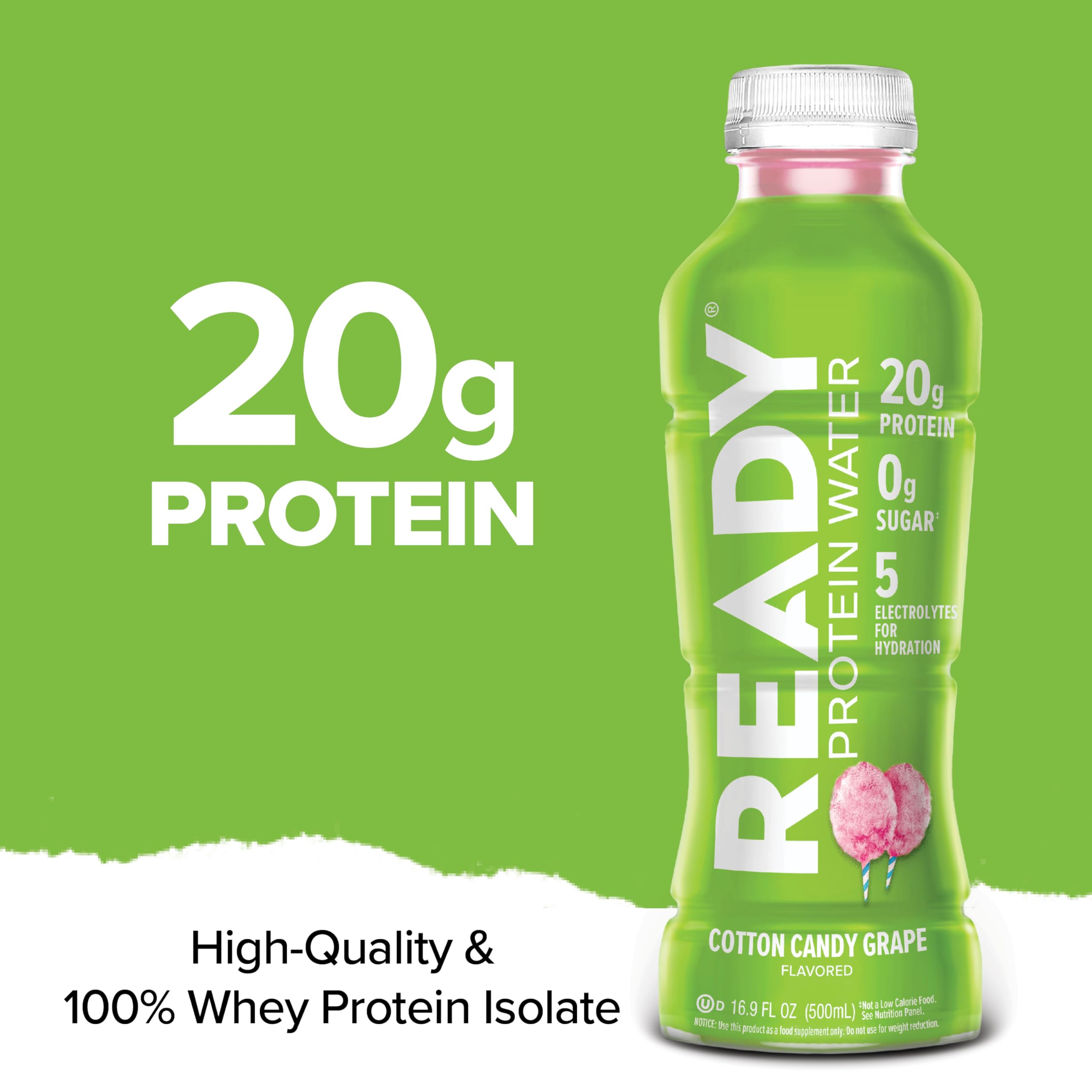 Ready primer plano etiqueta con información nutricional y electrolitos