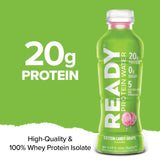 Ready primer plano etiqueta con información nutricional y electrolitos