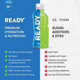 Ready etiqueta con información nutricional que muestra 20 g proteína y cero azúcares