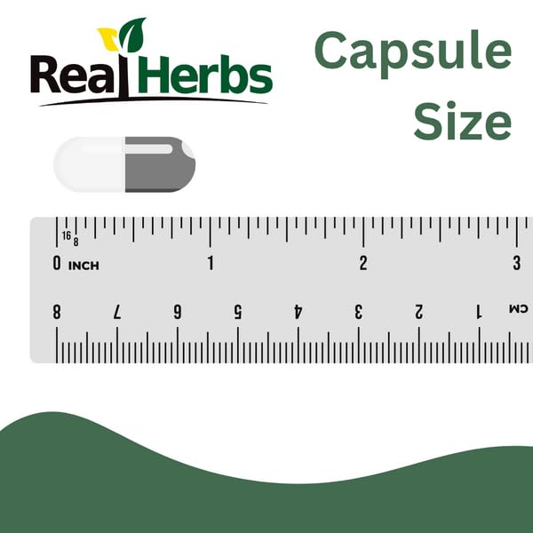 Real Herbs etiqueta con sellos de pruebas y control de calidad