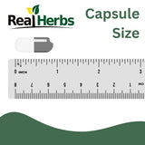 Real Herbs etiqueta con sellos de pruebas y control de calidad
