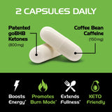 Real Ketones cápsula en mano para visualizar tamaño y dosificación