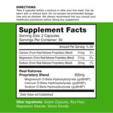 Real Ketones cápsulas en vaso con agua para rápida absorción y conveniencia