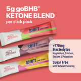 Real Ketones comparación de tamaño del sobre para llevar y dosificación clara