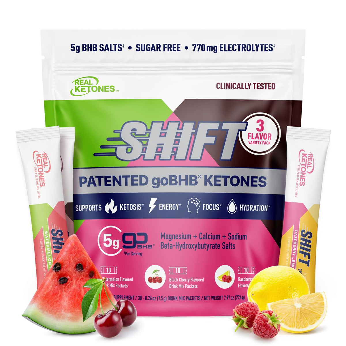 Real Ketones vista frontal del envase mostrando diseño y cantidad