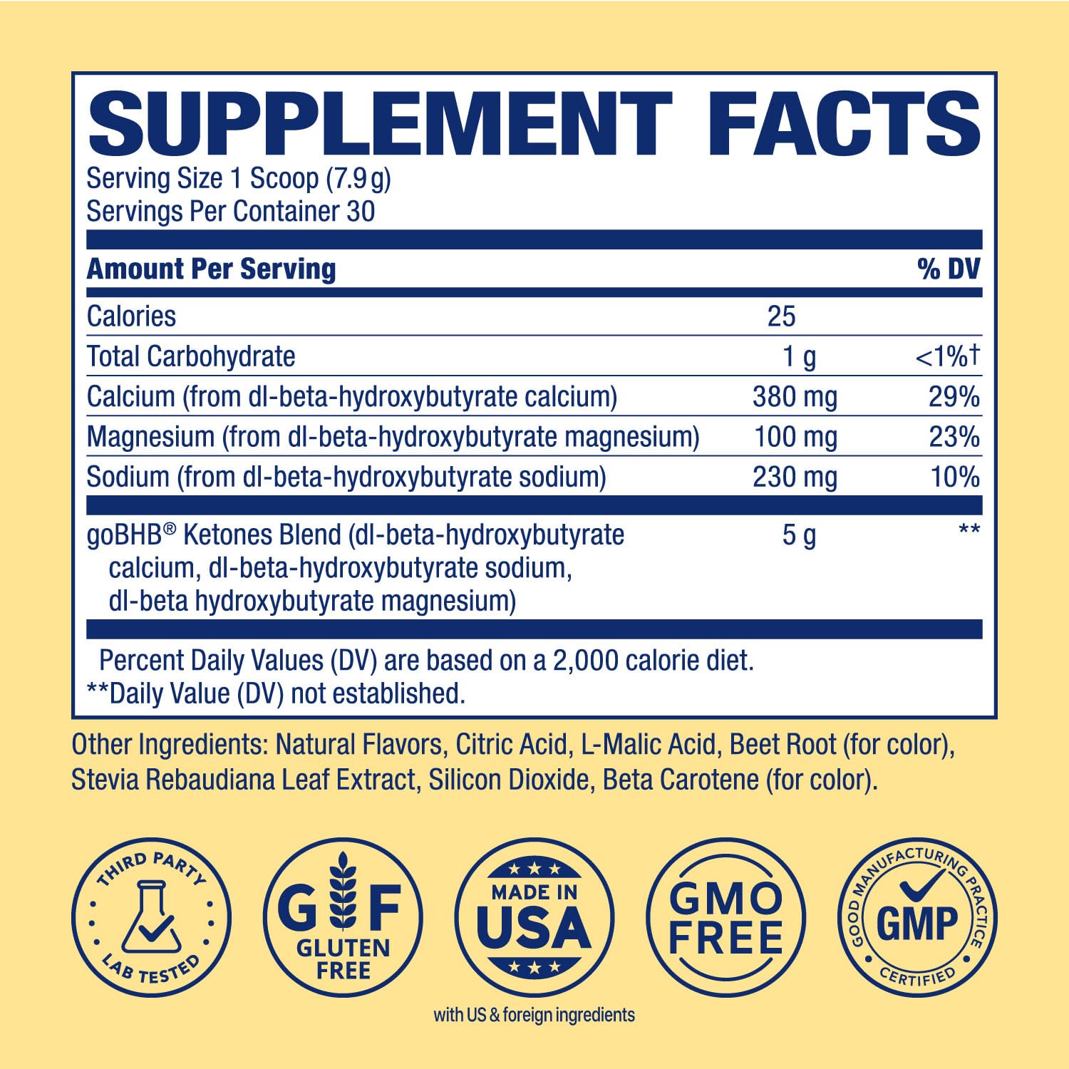 Real Ketones textura de polvo fina y mezcla homogénea