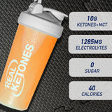 Real Ketones polvo textura en primer plano que sugiere disolución rápida
