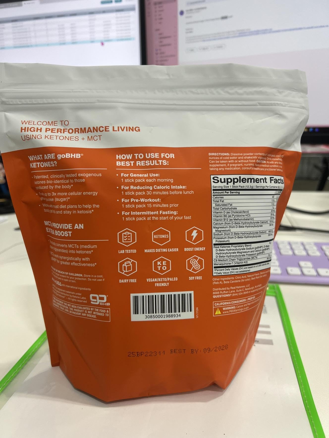 Real Ketones uso en gimnasio tras entrenamiento para reponer electrolitos