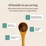 Real Mushrooms cuerpos fructíferos de hongos usados como ingredientes claros