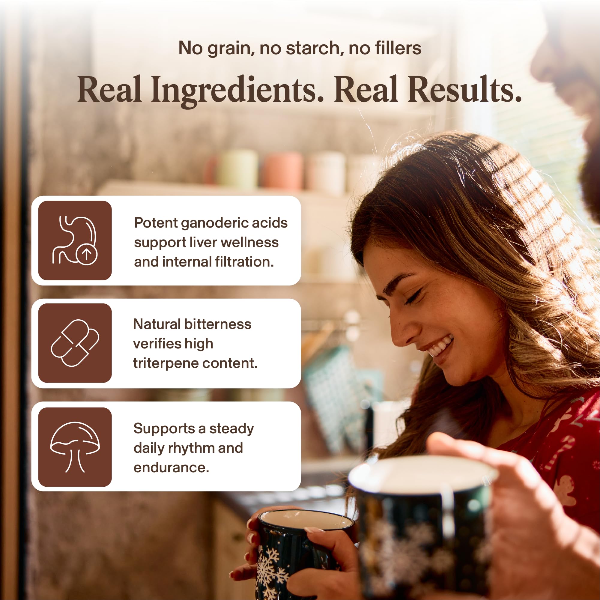 Real Mushrooms etiqueta con certificación USDA mostrando calidad