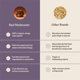 Real Mushrooms polvo de Chaga mezclado en café para integración diaria
