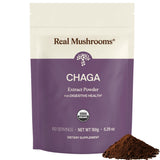 Real Mushrooms frasco frontal mostrando etiqueta y presentación orgánica