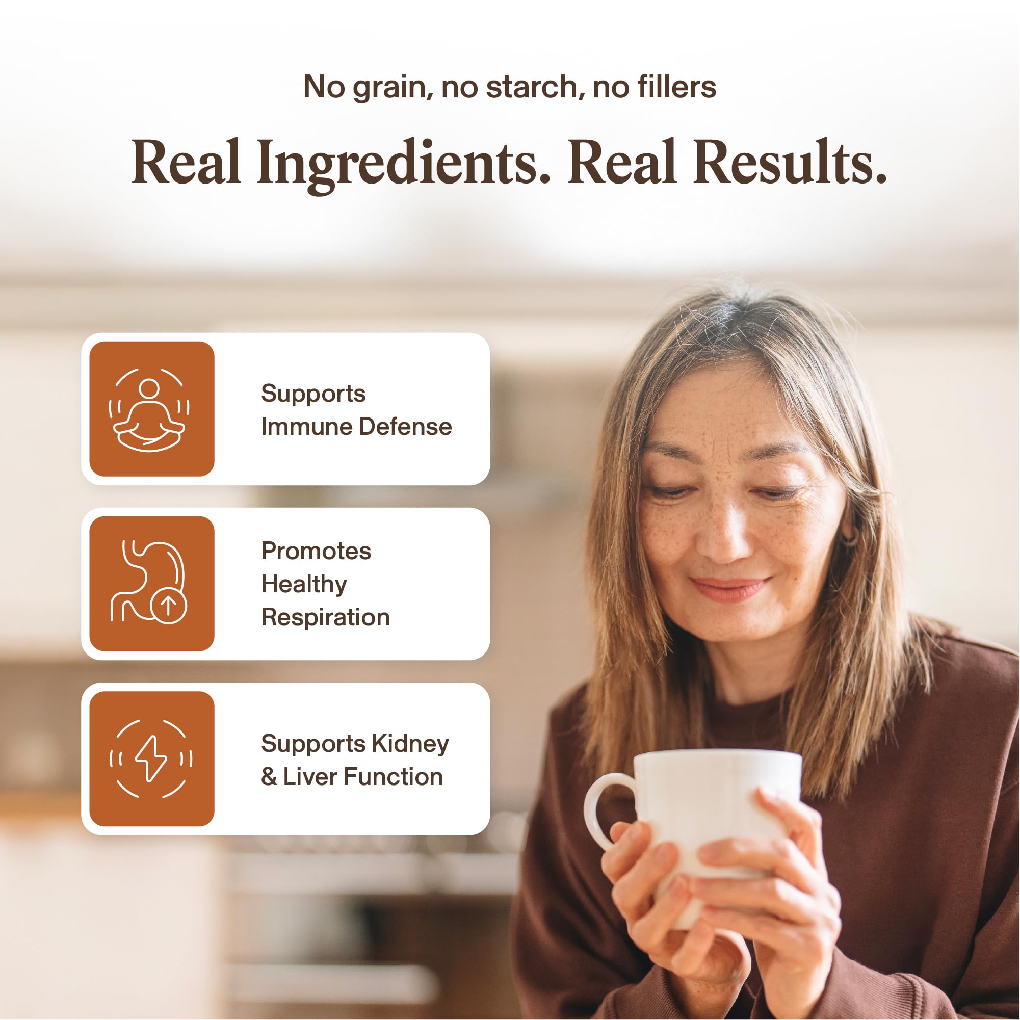Real Mushrooms primer plano de polvo fino para mezclas rápidas