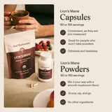 Real Mushrooms etiqueta con certificaciones, confianza en calidad