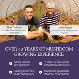 Real Mushrooms ingredientes orgánicos Chaga y Reishi enfatizando origen natural